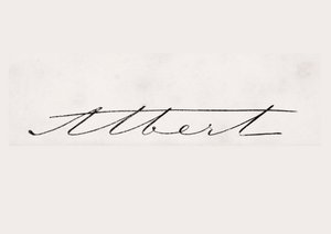 Signature of Albert, Prince Consort of Great Britain and Ireland, from 